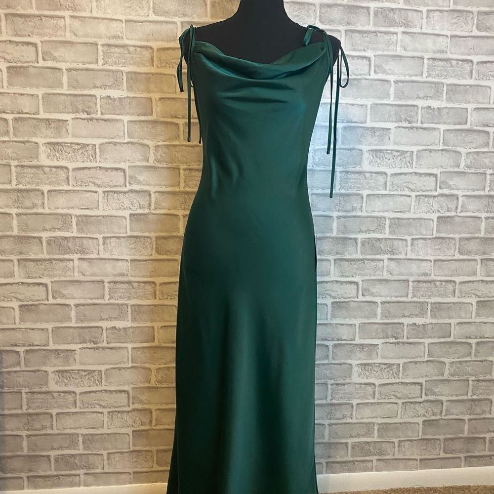 WAYF Emerald Dress with Tie Straps